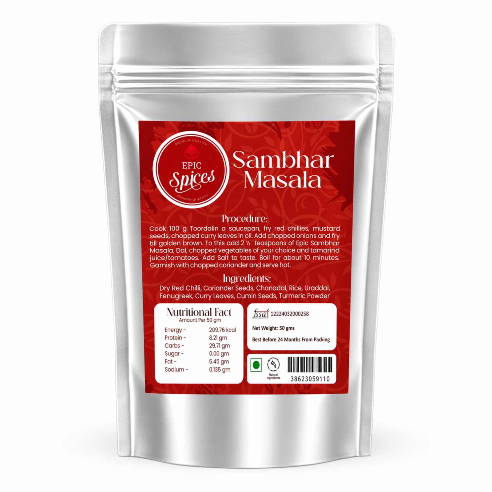 Sambhar Masala 50g | Epic Spices